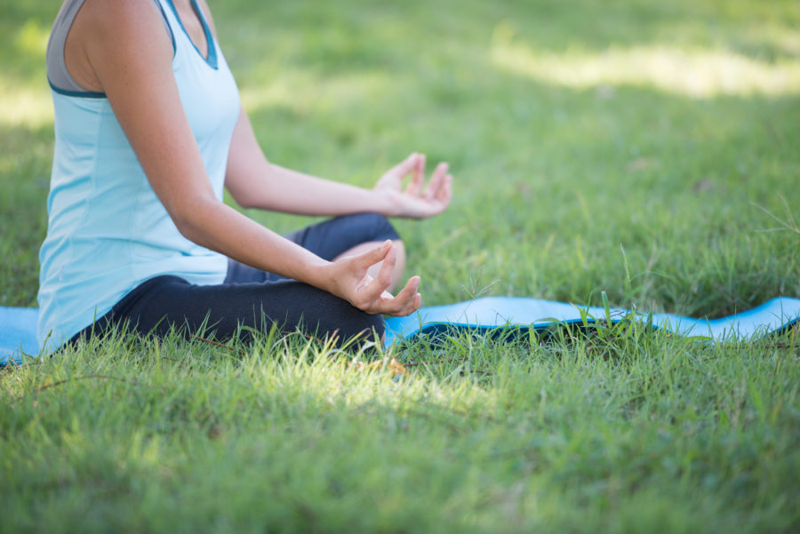 Adult in meditation mudra